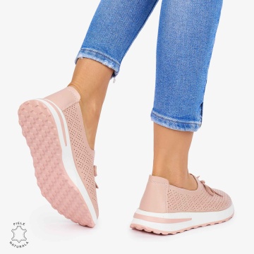 BALERINI dama din Piele Naturala CRL1060 CULOARE: ROZ - Img 3