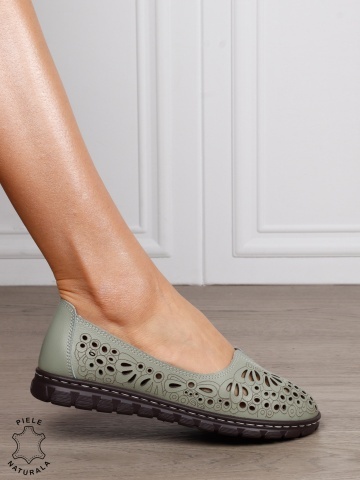 BALERINI dama din Piele naturala PERFORATA SLIP-ON CRL1363 Barilla - Img 2