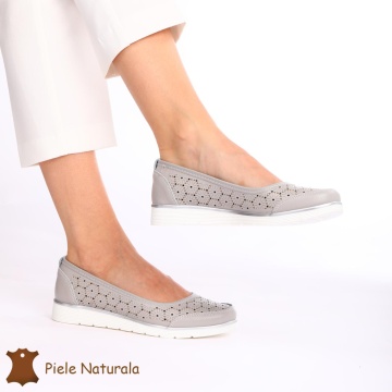 Balerini Dama Piele naturală CRL0026 GRI - Img 3