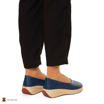 Balerini Dama Piele Naturala Slip-on CRL0076 BLEUMARIN - Img 4