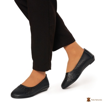Balerini Dama Piele Naturala Slip-on CRL0078 NEGRU - Img 3