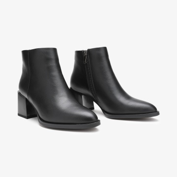 Botine dama din Piele Ecologica CRL0658 Negru