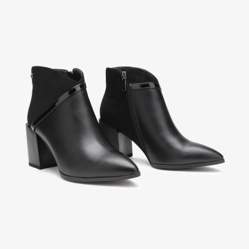 Botine dama din Piele Ecologica CRL0661 Negru - Img 2