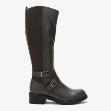 Cizme dama din Piele Ecologica CRL0695 Verzi Inchis - Img 2
