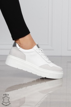 Pantofi Casual DAMA din PIELE Naturala Combinata cu Piele intoarsa CRL1521 - Img 2
