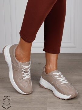 Pantofi Casual damă din piele naturală confortabile CRL1573 ROZ - Img 2
