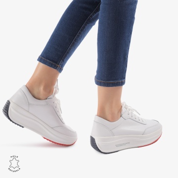 Pantofi casual dama din Piele naturală CRL0058 ALB - Img 3