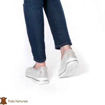 Pantofi Casual dama din Piele naturala CRL0860 ALB - Img 3