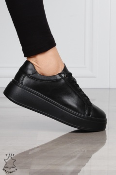 Pantofi Casual DAMA din PIELE Naturala CRL1517 NEGRU - Img 2