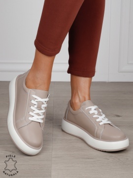 Pantofi Casual damă din piele naturală CRL1568 ROZ - Img 2