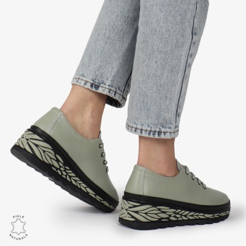 Pantofi Casual dama din Piele naturala CU DESIGN PE TALPA SIRET CRL1345 BRAILA - Img 3