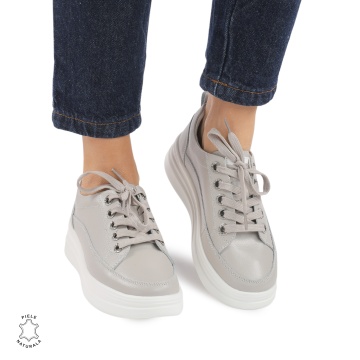 Pantofi casual dama piele naturala CRL0869 GRI - Img 2