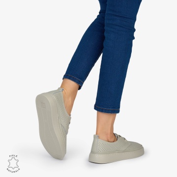 PANTOFI CASUAL Dama Piele Naturala CRL1052 Culoare: GRI - Img 4