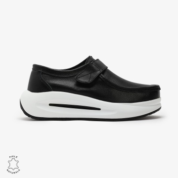 Pantofi Casual de dama din Piele Naturala CRL0570 NEGRU - Img 2