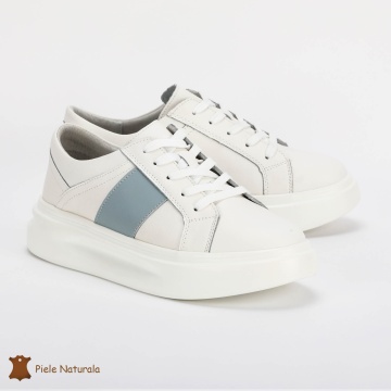 Pantofi Casual de dama din Piele naturala respirabili și ușori CRL0490 Albastru - Img 2