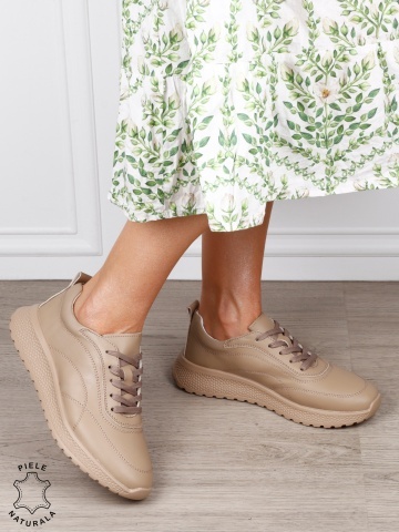 Pantofi casual din piele naturală pentru un stil autentic CRL1816 KHAKI - Img 2