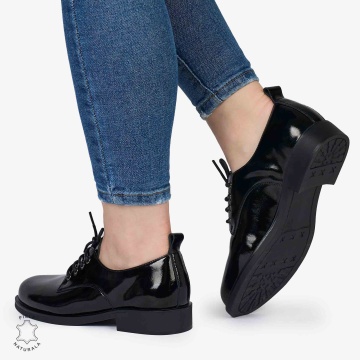 Pantofi dama CASUAL din Piele Naturala LACUITA CRL0984 NEGRU - Img 3