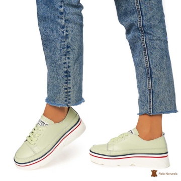 Pantofi DAMA DIN PIELE NATURALA CRL0972 CULOARE : VERDE - Img 2