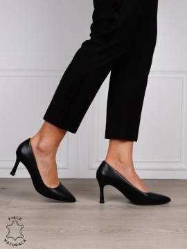 Pantofi Eleganti dama din piele naturala model clasic CRL1575 Negru - Img 3
