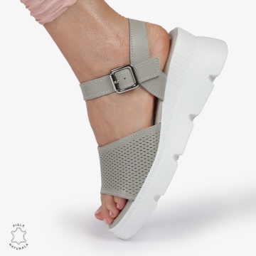 SAndale DAMA DIN PIELE NATURALA CU TALPA INALTA CRL1420 GRI - Img 2