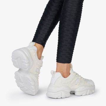 SNEAKERS din PIELE ECOLOGICA SI TEXTIL CRL1038 CULOARE: ALB - Img 3