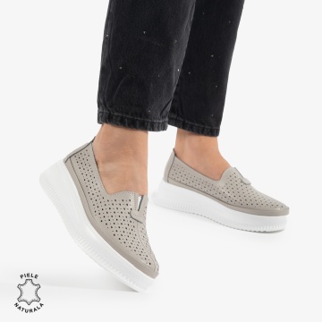 BALERINI dama din Piele Naturala CRL0861 GRI