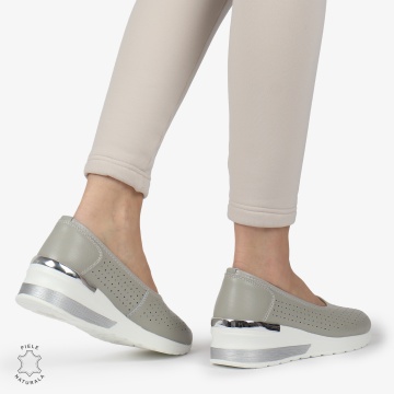 BALERINI DAMA din PIELE NATURALA CRL0978 CULOARE: GRI - Img 3