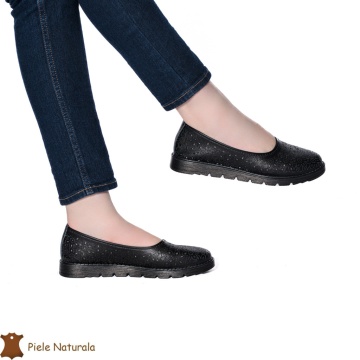 Balerini Dama Piele naturală CRL0030 NEGRU - Img 2