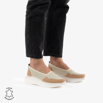Balerini Dama Piele naturală CRL0103 BEJ - Img 2