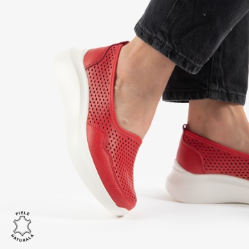 Balerini Dama Piele naturală CRL0103 ROSU - Img 2