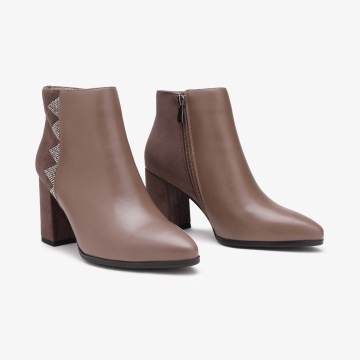 Botine dama din Piele Ecologica CRL0665 khaki - Img 2