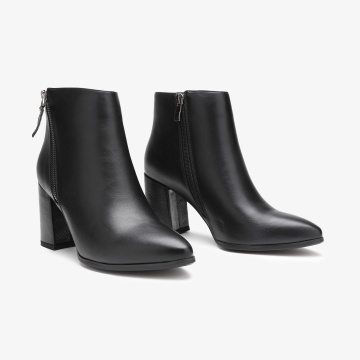 Botine dama din Piele Ecologica Elegante CRL0654 NEGRU