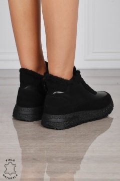 GHETE DAMA din PIELE Naturala Combinata cu Piele intoarsa CRL1523 - Img 3