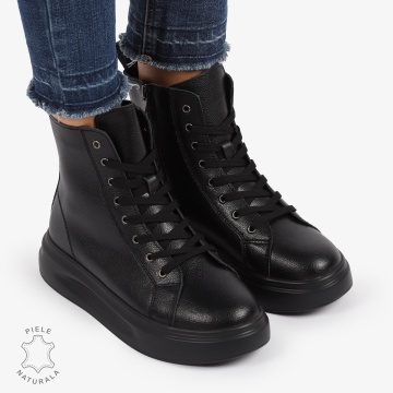Ghete dama din Piele Naturala CRL0652 Negru - Img 2