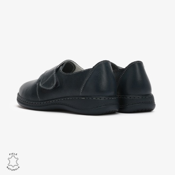Mocasini dama din Piele naturală CRL0017 Bleumarin - Img 3