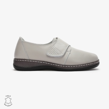 Mocasini dama din Piele naturală CRL0017 Gri - Img 2