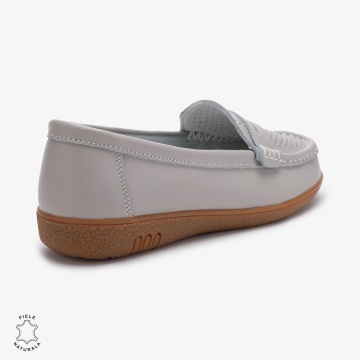 Mocasini dama din Piele Naturala CRL0712 GRI - Img 3