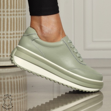 Pantofi casual dama din piele naturala cu șiret comozi și versatili CRL1444 BARILLA - Img 2