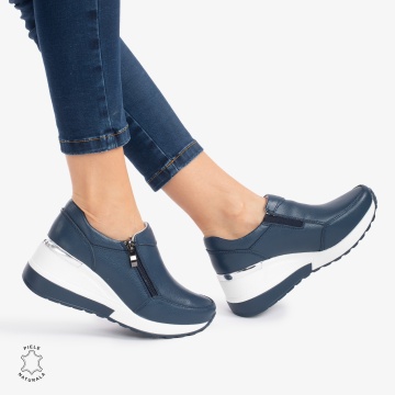 Pantofi Casual Dama Piele Naturala CRL0072 BLEUMARIN- N - Img 2
