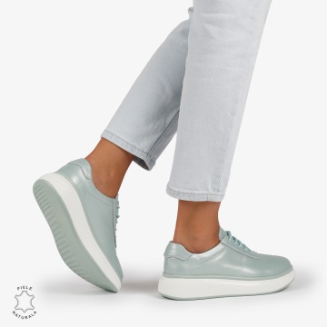 Pantofi Casual Dama Piele Naturala CRL1002 Culoare: VERDE - Img 6