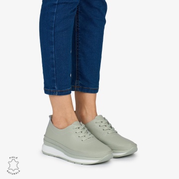 PANTOFI CASUAL Dama Piele Naturala USOR INALTA CRL1051 Culoare: BARILLA - Img 3