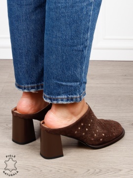 Pantofi dama eleganti din piele naturala Intoarsa Slip-on CRL1633 CAFENIU - Img 4