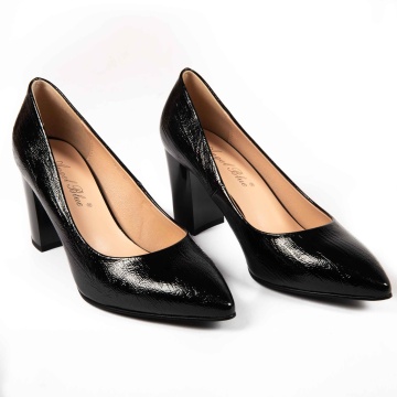 Pantofi Eleganți dama din Piele Ecologică CRL0133 NEGRU - Img 2