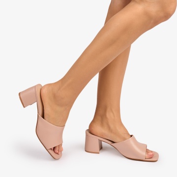 Pantofi eleganti dama din Piele ECOLOGICA Model Simplu CRL1088 CULOARE: Nude - Img 2
