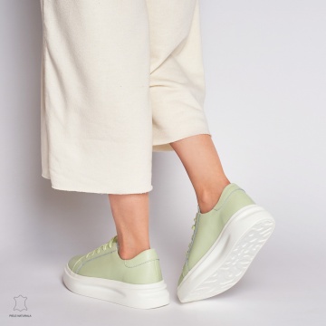 Pantofii casual de dama din piele naturală cu șiret comozi și versatili CRL1447 - Img 4
