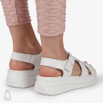 SAndale DAMA DIN PIELE NATURALA CU BARETE CRL1424 ALB - Img 4