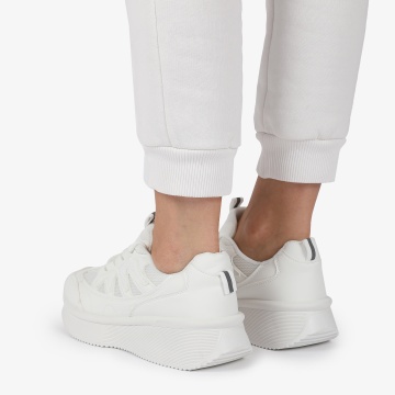 SNEAKERS din PIELE ECOLOGICA SI TEXTIL Multicolor CRL1279 ALB - Img 4