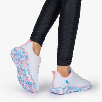 SNEAKERS din TEXTIL cu talpa multicolor CRL1039 CULOARE: ALB - Img 4