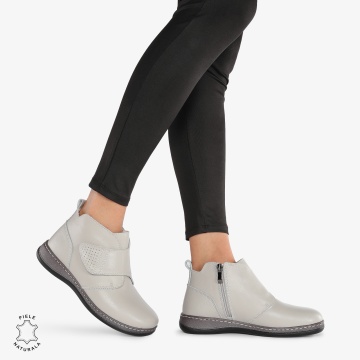 GHETE DAMA DIN PIELE NATURALA CRL0681 Gri
