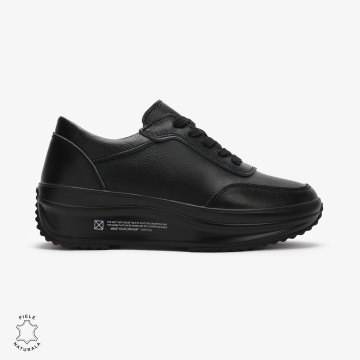 Pantofi casual dama din Piele naturală CRL0058 NEGRU